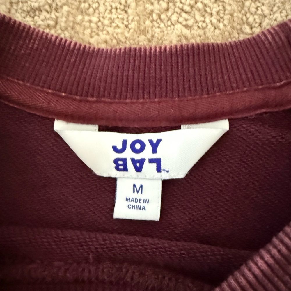 JoyLab Maroon crop Sweatshirt - Picture 2 of 5
